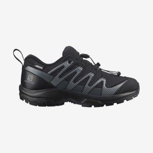 Kids' Salomon XA PRO V8 CLIMASALOMON™ WATERPROOF Trail Running Shoes Black | UAE2023AHK