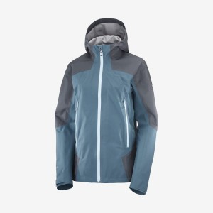 Women's Salomon OUTLINE GORE-TEX WATERPROOF HYBRID Jackets Blue | UAE2485FDN