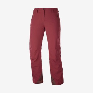 Women's Salomon THE BRILLIANT Ski Pants Burgundy | UAE2317XYU